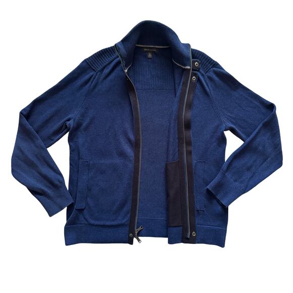Banana Republic Other - Banana Republic Full Zip Cardigan Knit sweater Men Sz XL Royal Blue Grandpacore